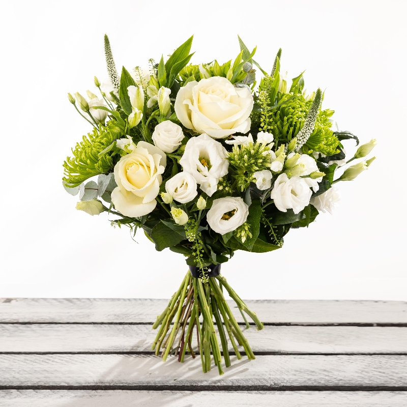White rose and lisianthus Bouquet