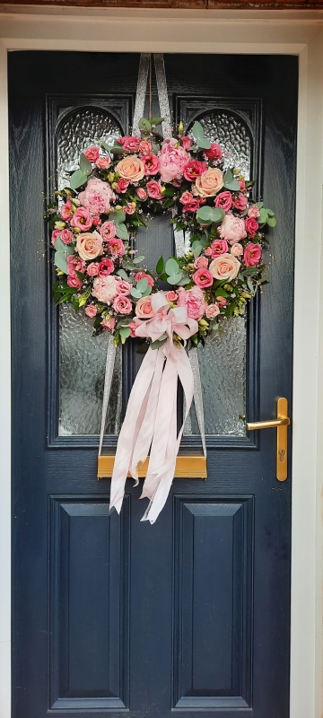 Wedding floral door wreath
