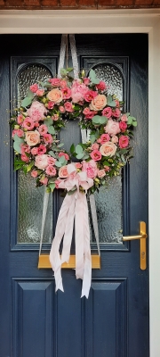 Wedding floral door wreath