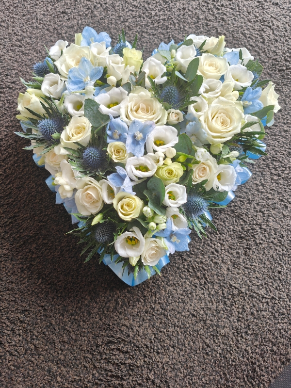 Petite Blue and White Heart