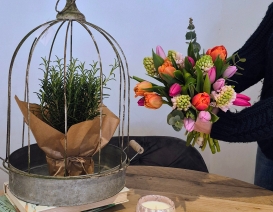 Scented Hyacinth & Tulips Vase