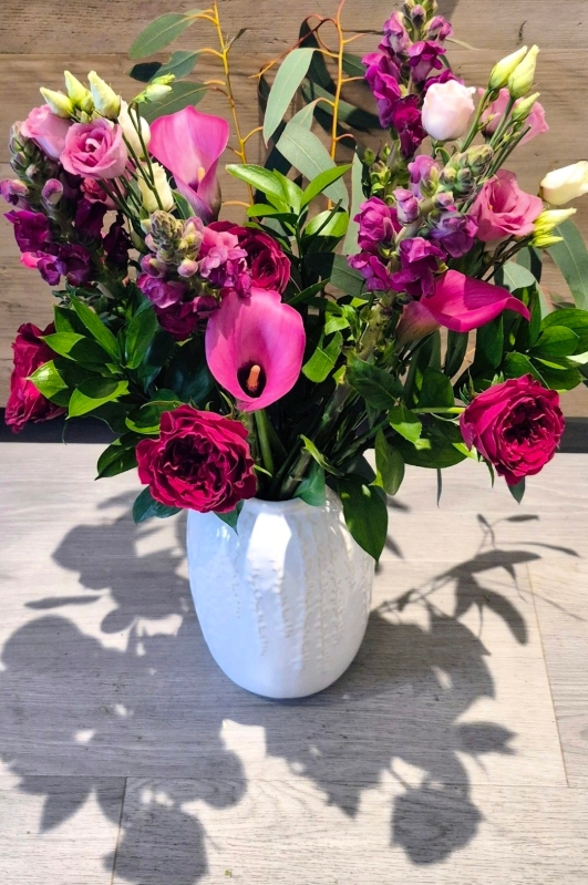 David Austin Rose and Calla Lilly Bouquet