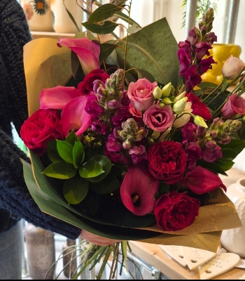 David Austin Rose and Calla Lilly Bouquet