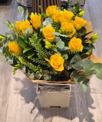 Yellow rose and Freesia Bouquet