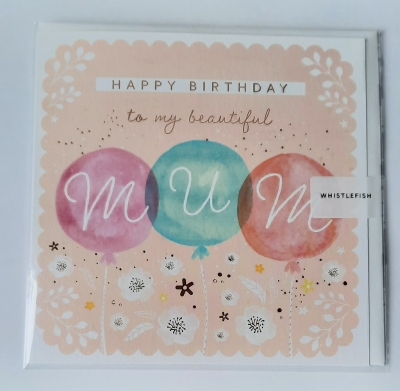 Mum Greetings Card Balloon Design