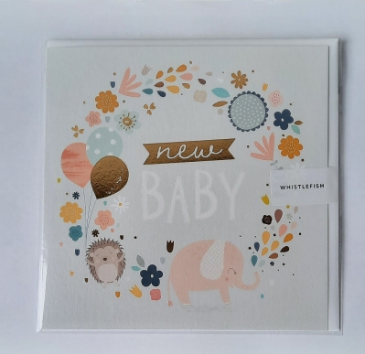 New Baby Greetings Card Balloon Design