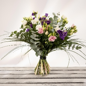 Rainbow lisianthus bouquet
