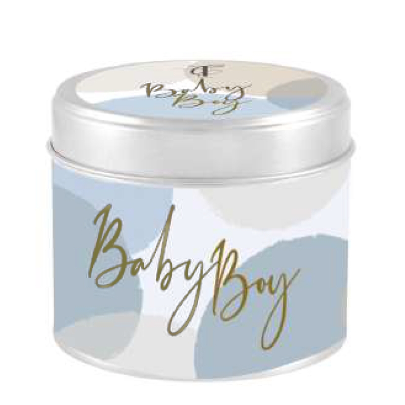 Baby Boy Tin Candle