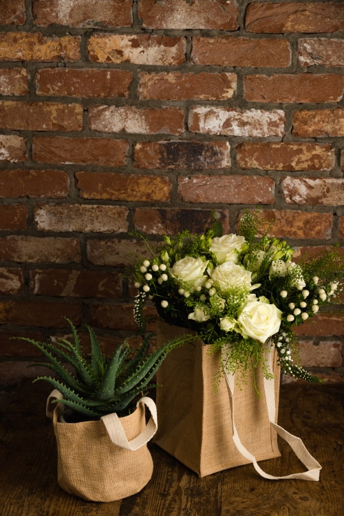 Jute Bag Rose Bouquet