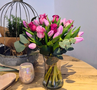 Rose and Tulip vase