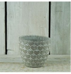 Stone heart flower pot 13cm