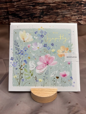 With Sympathy Floral Card