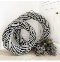 XL Rattan grey wreath