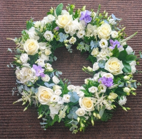 Extra Large Opulent White and Lilac Wreath