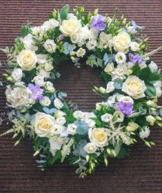 Extra Large Opulent White and Lilac Wreath