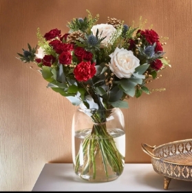 Christmas rose and thistle bouquet