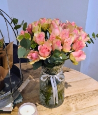Mothers Day Pink Blush Rose Vase