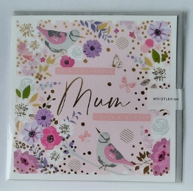 Mum Greetings Card Flowers and Birds