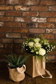 Jute Bag Rose Bouquet