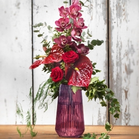 Magenta floral vase