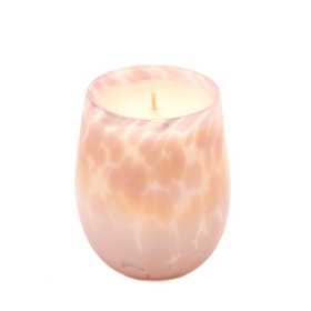 Stemless wine glass blush candle