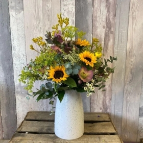 Sunflower ceramic vase