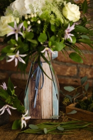 White hydrangea Rose and Clematis Bouquet