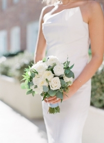 White rose bridal bouquet
